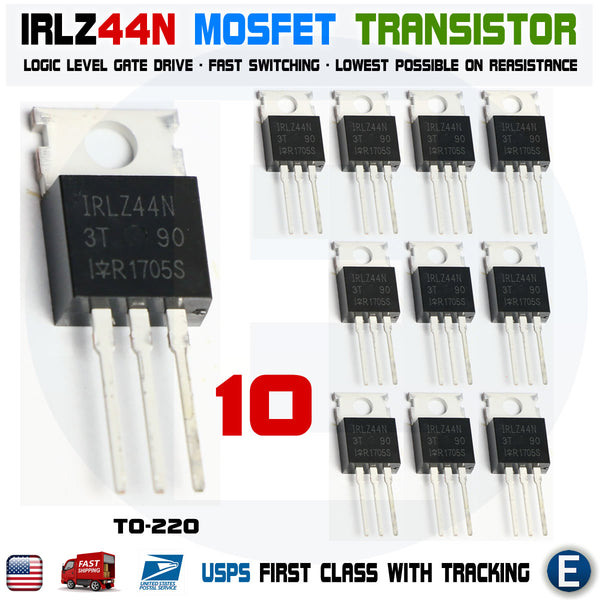 10Pcs IRLZ44N IRLZ44 PBF Power Transistor MOSFET Logic Level N-Channel  0.022OHM