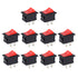 10pcs KCD1-101 2 Pin Boat Car Red Rocker Switch ON-OFF 6A/250VAC 10A/125VAC