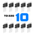 10pcs MJE3055T MJE3055 NPN Transistor 10A 60V TO-220 General Purpose Amplifier