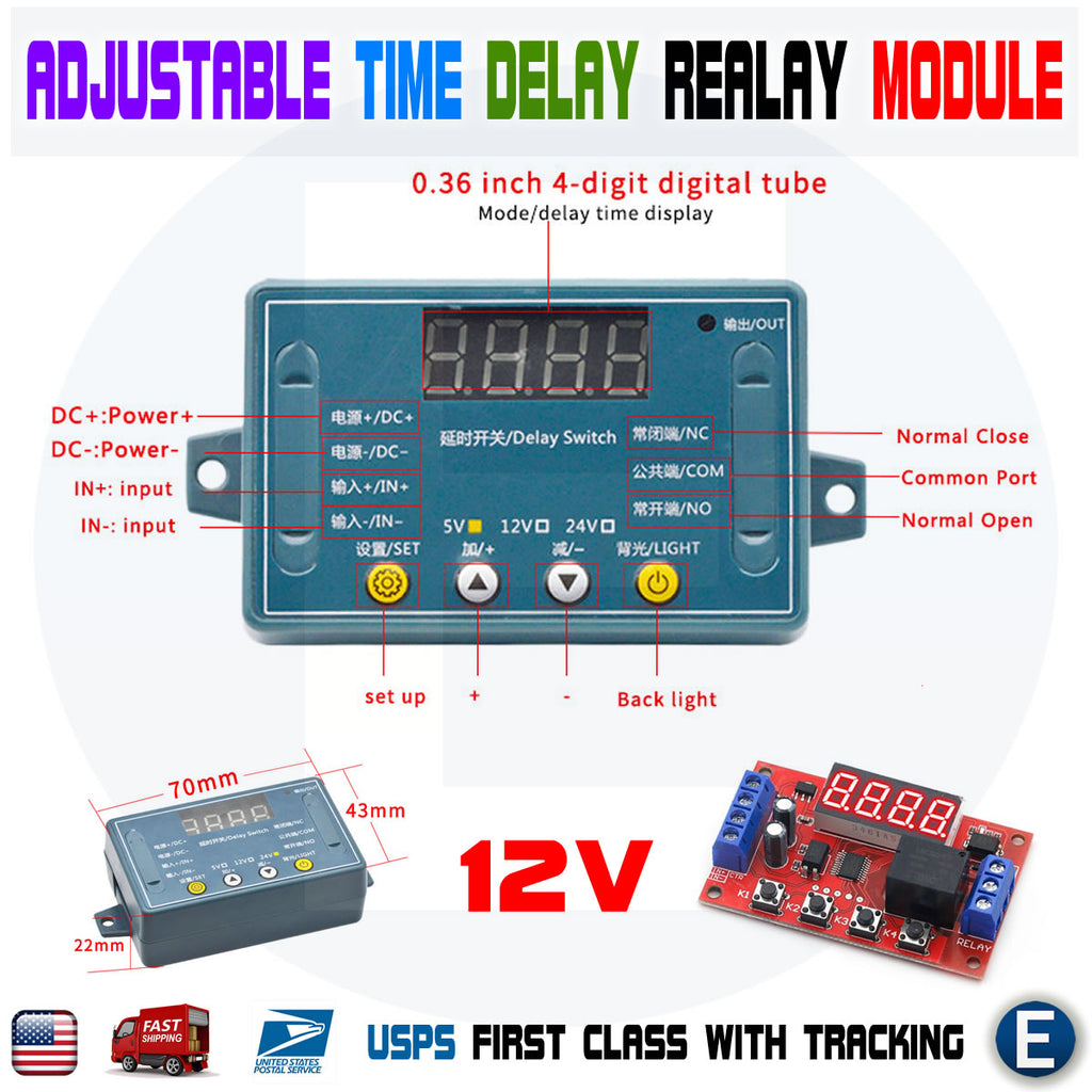 DC 12V Signal Trigger Relay delay time Turn Off on Timer Control Switch  Module