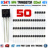 50 x BC547B BC547 Silicon NPN Transistors 45V 100mA 500mW Amplifier TO-92 USA - eElectronicParts