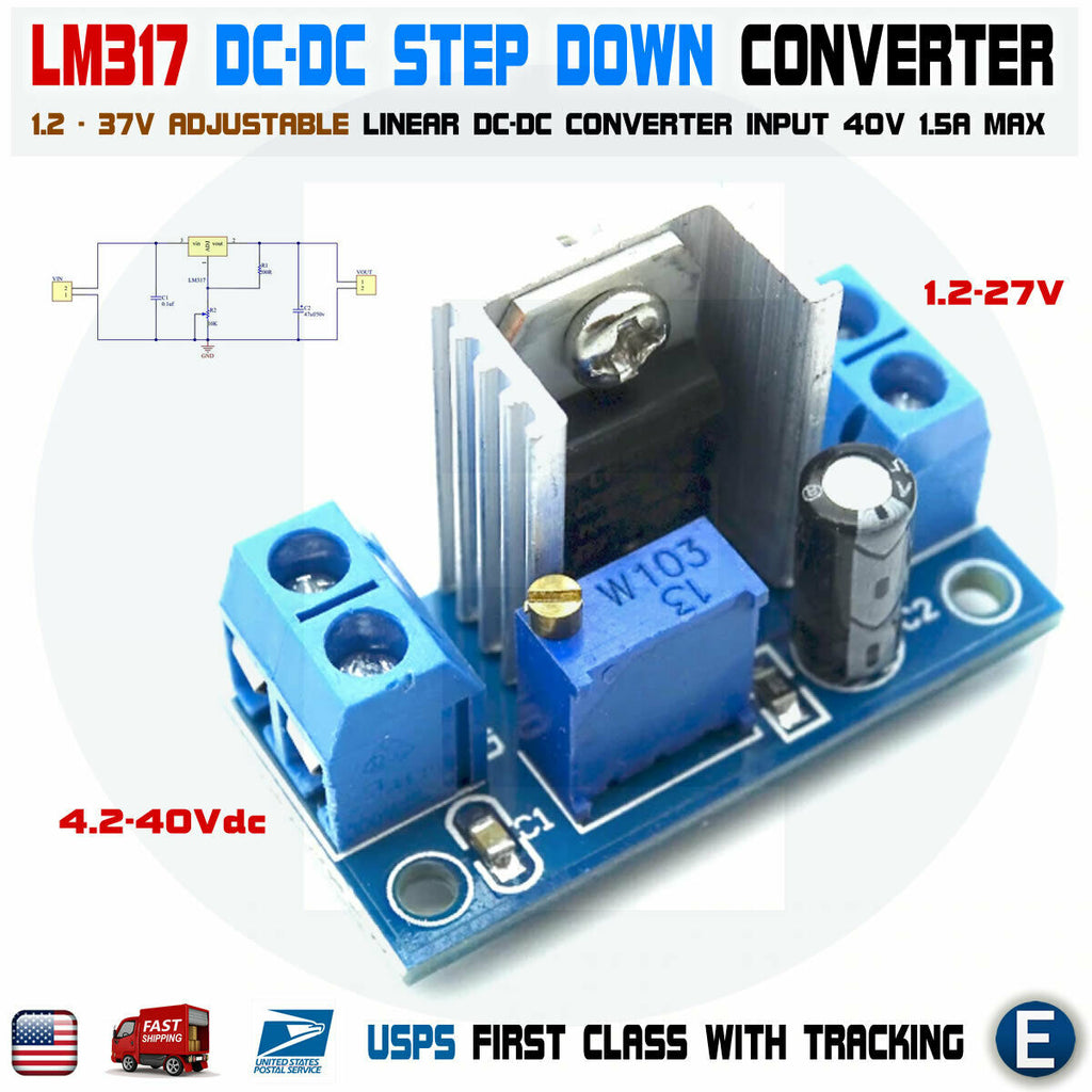 LM317 DC-DC Converter Adjustable Linear Regulator Step Down Circuit Bo –  eElectronicParts