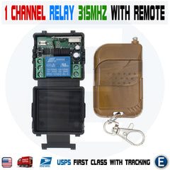 DC 12V 10A Single Channel Relay RF Wireless Switch Kit, 315MHz Receiver  with Remote Control Transmitter for Home